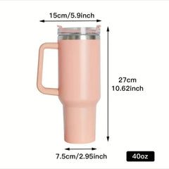 Stainless Steel Tumbler with Straw - Keeps Drinks Cold, Hot, or Iced