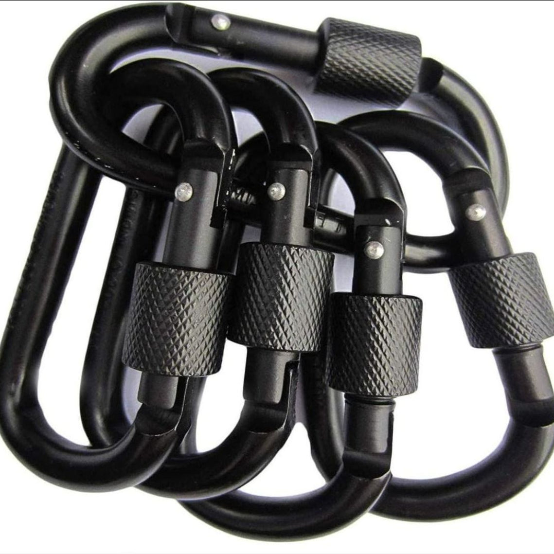 Set of 5 Screw Lock Carabiners for Climbing and Hiking
