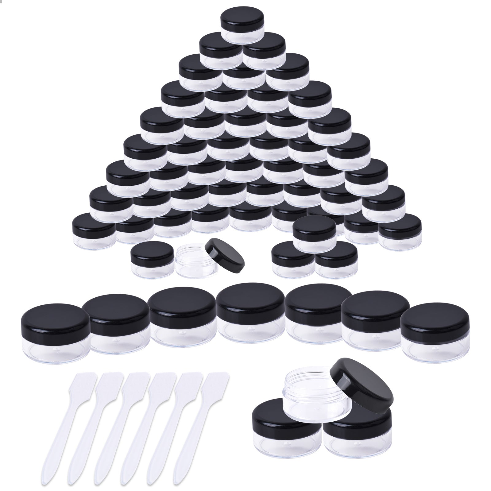 60pcs 5ml Clear Cream Jars with Lids - Small Travel Cosmetic Containers