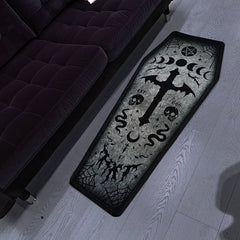 Halloween Coffin Carpet Plush Mat Fluffy Rugs