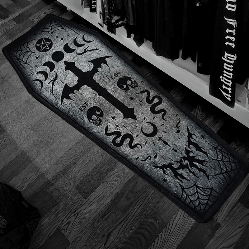 Halloween Coffin Carpet Plush Mat Fluffy Rugs