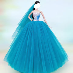 Elegant Wedding Dress for 11-Inch Dolls - Ideal DIY Gift