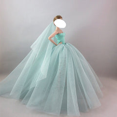 Elegant Wedding Dress for 11-Inch Dolls - Ideal DIY Gift