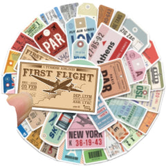40pcs Retro Boarding Card Stickers Waterproof Travel Laptop Car Motorcycle