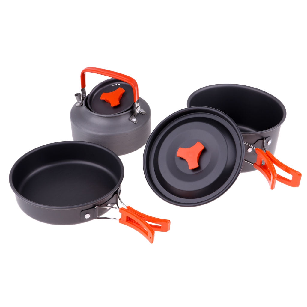 Camping Cookware Set: Lightweight Aluminum Pots, Pans & Utensils