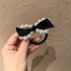 3pcs Faux Pearl Bow Hair Ties Ponytail Holder Hair Accessories
