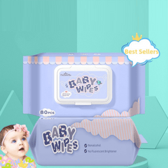 80pcs Children's Wet Tissue for Hand & Mouth Cleaning Baby Wipes