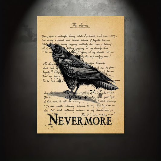 Retro Gothic Canvas Wall Art Creepy Poetry Poem Wall Art