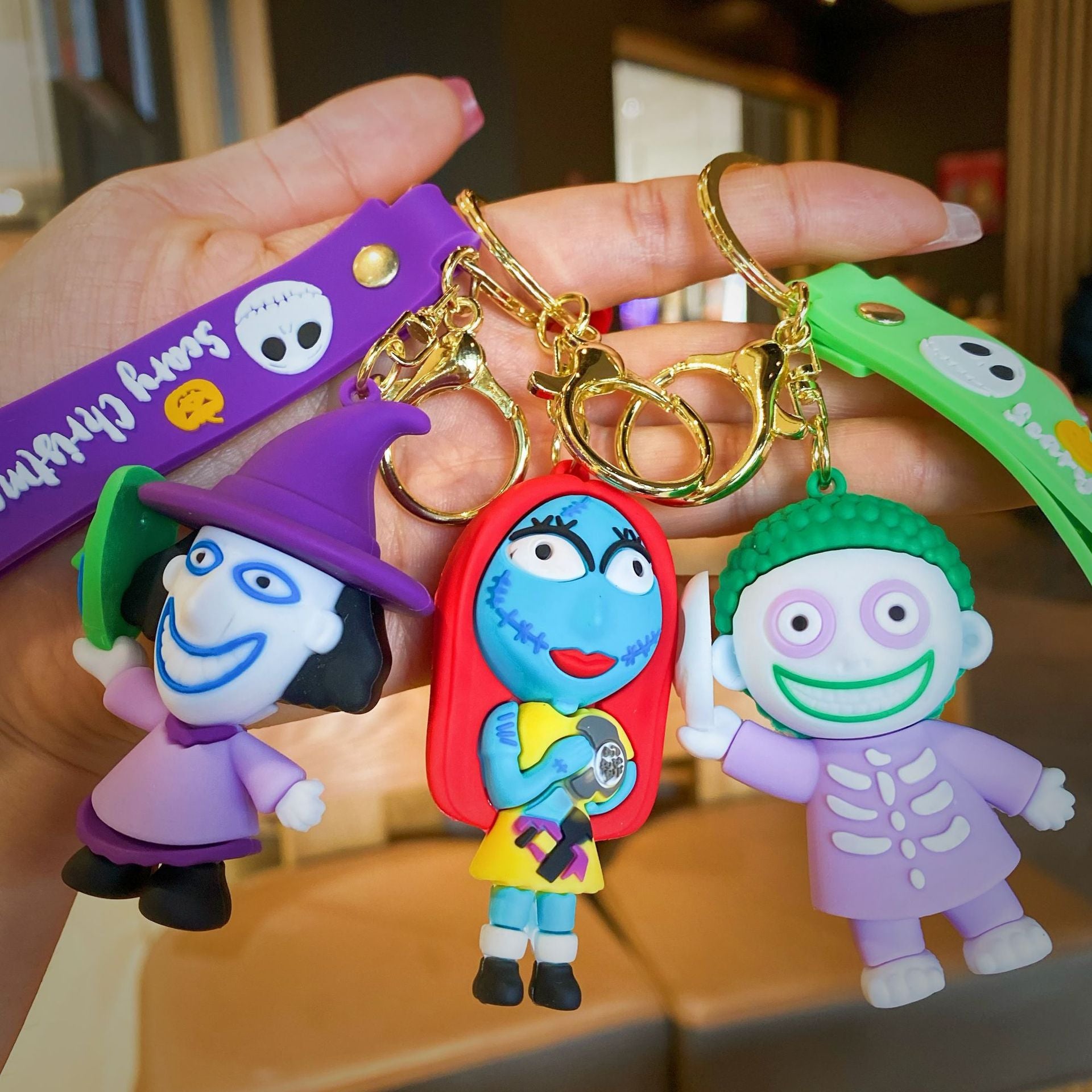 Halloween Doll Bracelet Keychain Horror Key Chain Ring Purse Bag Backpack Charm