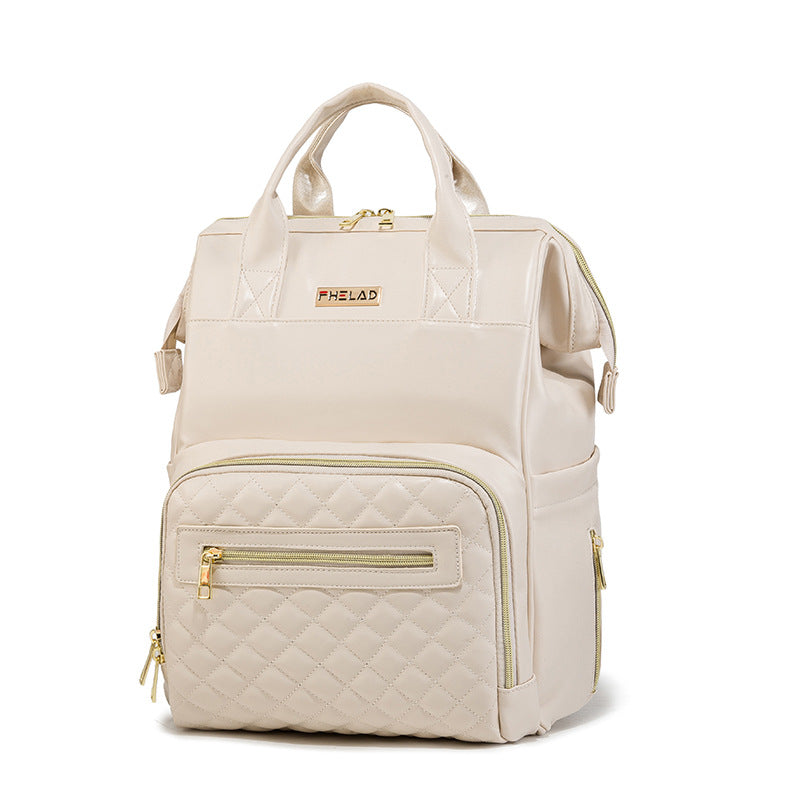 PU Leather Diaper Bag Backpack Large Capacity Maternity Bag