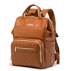 PU Leather Diaper Bag Backpack Large Capacity Maternity Bag