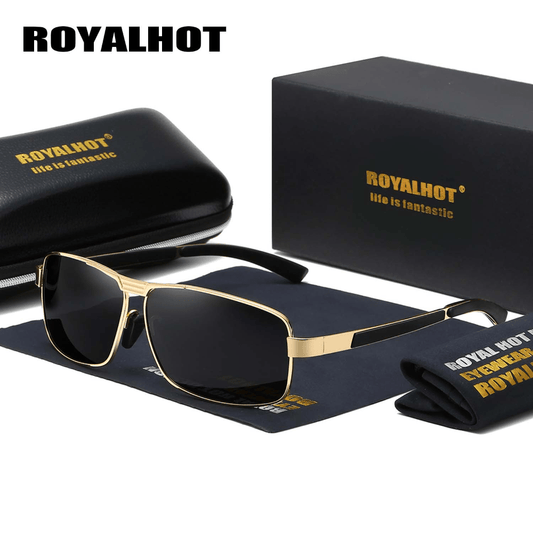 RoyalHot Polarized Alloy Rectangle Sunglasses