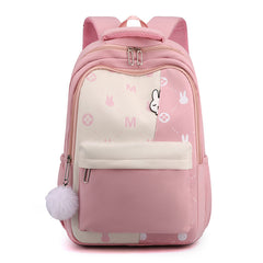 Bunny Pattern Backpack Preppy Zipper Daypack Back To School Bag