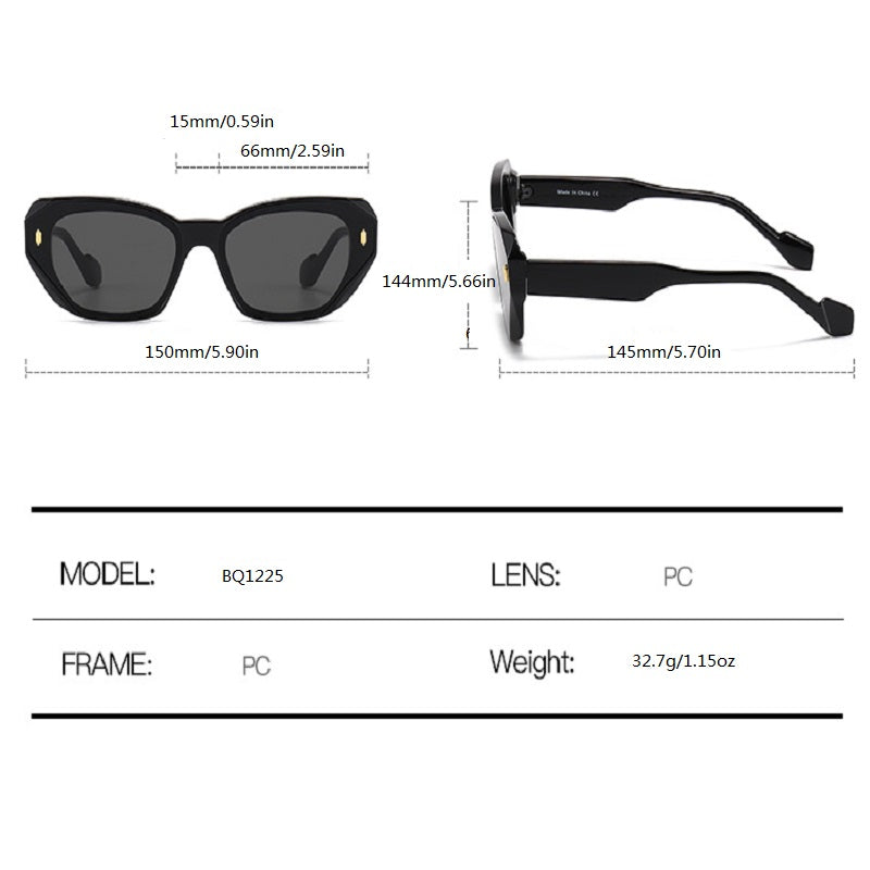 Geometric Cat Eye Sunglasses Anti Glare UV400 Sun Shades