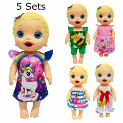 5 Sets Doll Clothes for 25.4 cm Baby Dolls