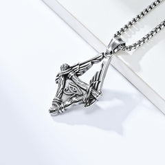 Vintage Egyptian Wings Stainless Steel Necklace for Men