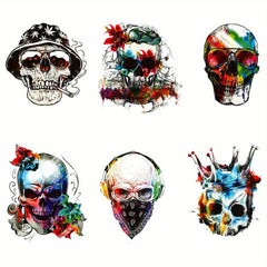 6pcs Iron On Heat Transfer Patches for Men - Washable Print for Clothes