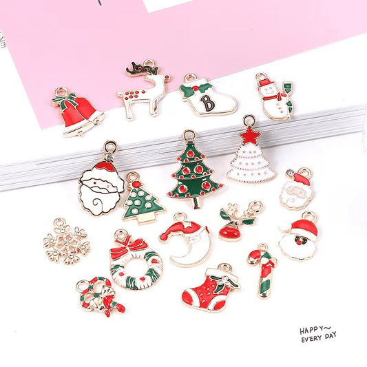 Christmas Ornaments Drop Oil Alloy Reindeer Santa Claus Snowflake Stockings Pend
