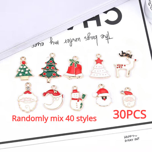 Christmas Ornaments Drop Oil Alloy Reindeer Santa Claus Snowflake Stockings Pend