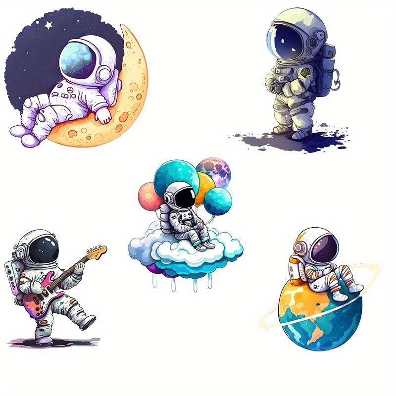 5pcs Astronaut Heat Transfer Stickers for Clothing DIY Crafts