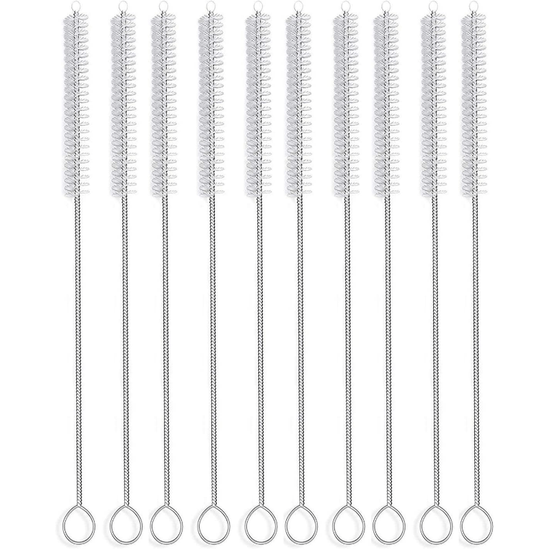 10pcs Straw Brush Nylon Pipe Tube Cleaner 8.2in 20x2.5in