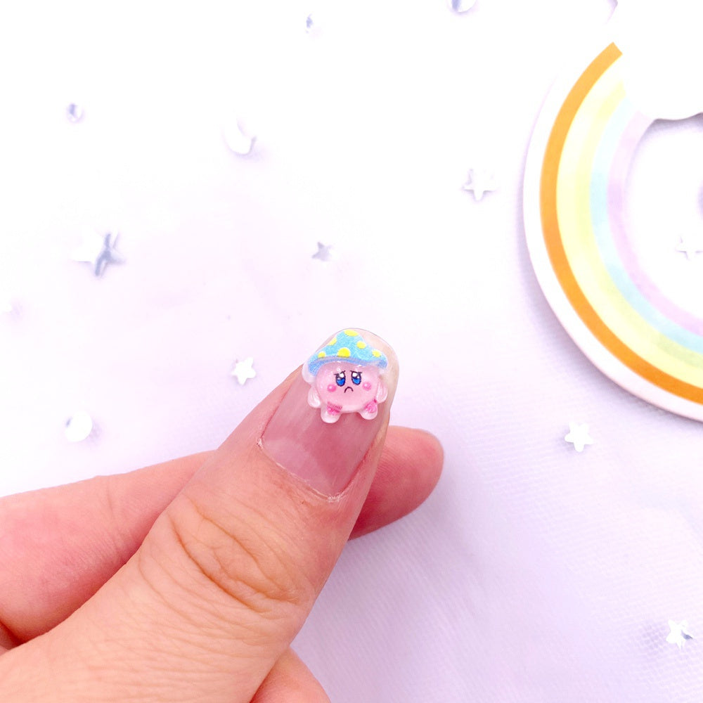 Mini Cartoon Mushroom Flatback Rhinestone Nail Art Figurine