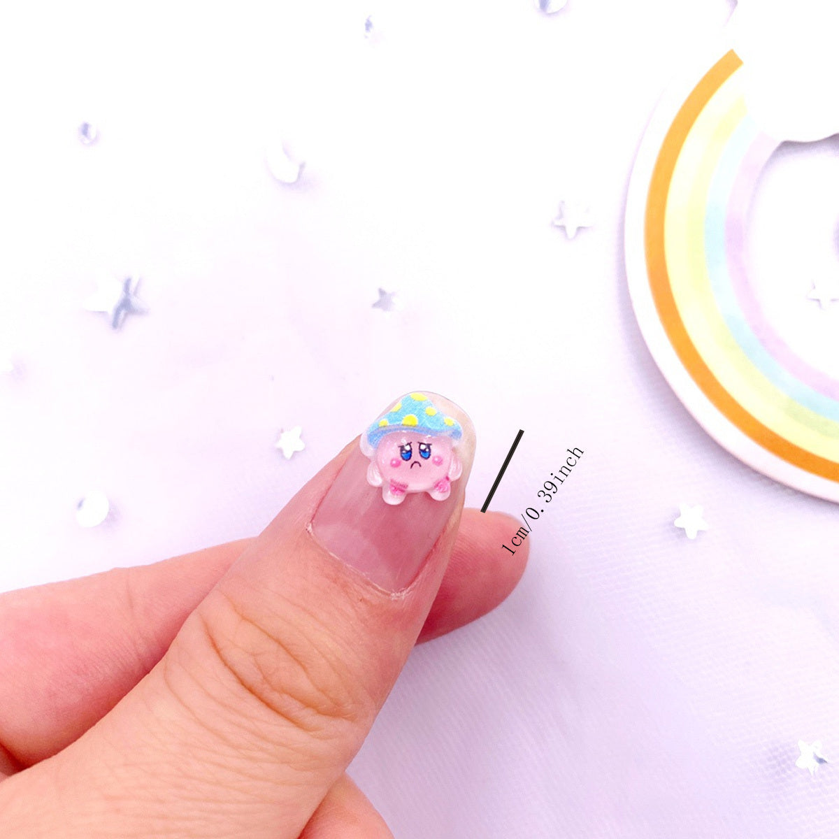 Mini Cartoon Mushroom Flatback Rhinestone Nail Art Figurine