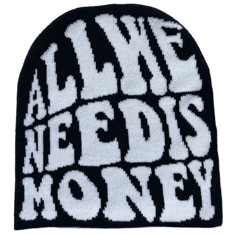 Money Beanie Hat Hip Hop Knitted Skullies Embroidery Cap