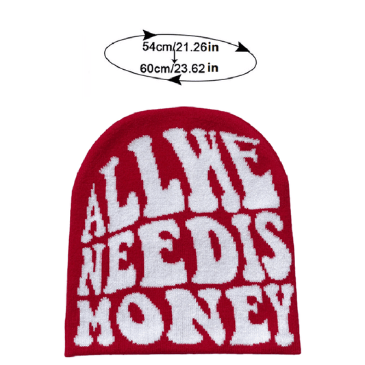 Money Beanie Hat Hip Hop Knitted Skullies Embroidery Cap