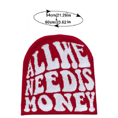 Money Beanie Hat Hip Hop Knitted Skullies Embroidery Cap