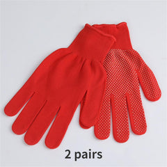 2 Pairs Full Finger Gloves Work Gloves Reusable Anti Slip Thickening