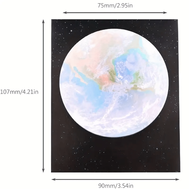 30 Sheets Planet Sticky Notes Creative Round Tearable Memo Pad