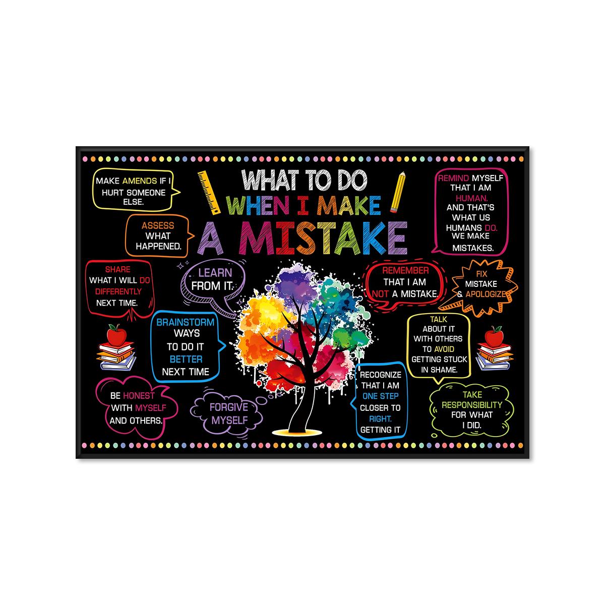 1pc Mistake Abstract Canvas Painting Inspirational Artwork Home Wall Decor