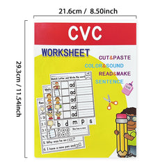 Phonics Workbook Cut & Paste Sentence Colorful Education