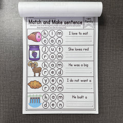Phonics Workbook Cut & Paste Sentence Colorful Education