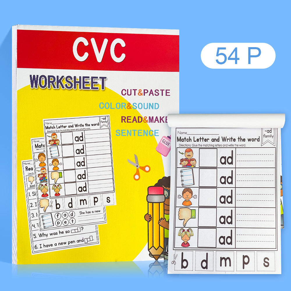 Phonics Workbook Cut & Paste Sentence Colorful Education
