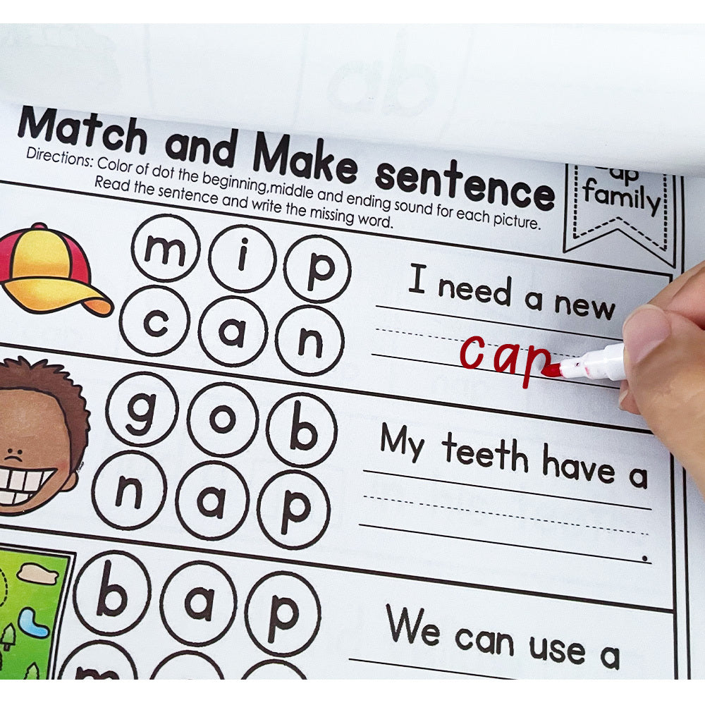 Phonics Workbook Cut & Paste Sentence Colorful Education