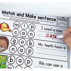 Phonics Workbook Cut & Paste Sentence Colorful Education