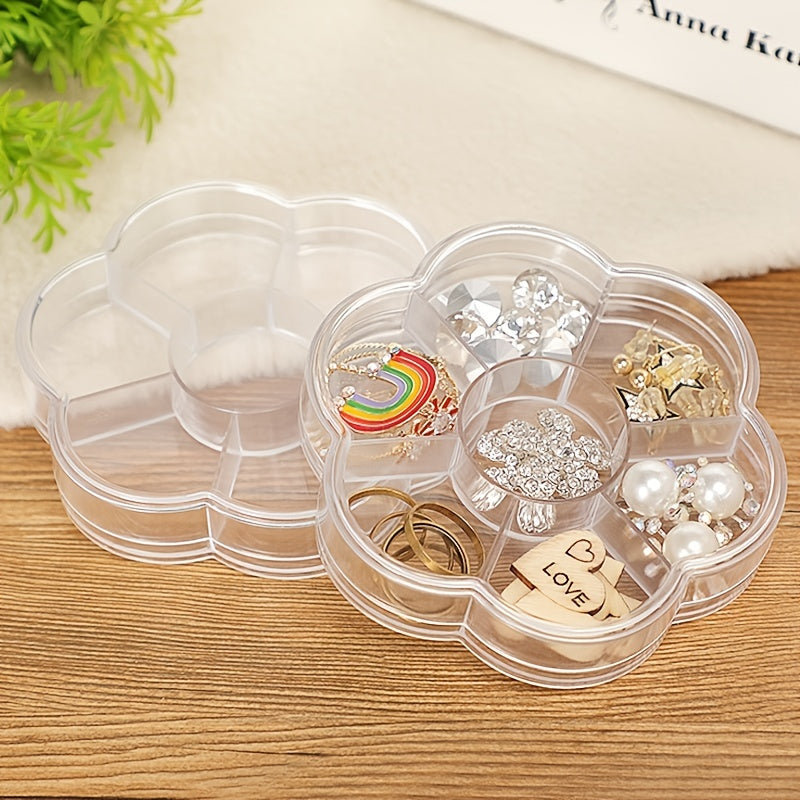 Flower Shape Makeup Finishing Case Clear Jewelry Organizer Tray