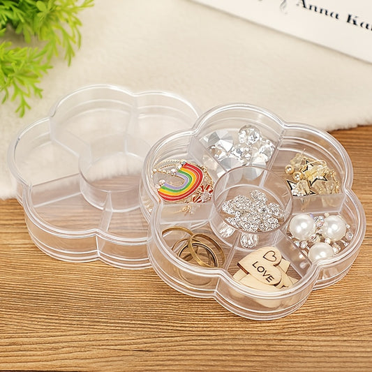 Flower Shape Makeup Finishing Case Clear Jewelry Organizer Tray