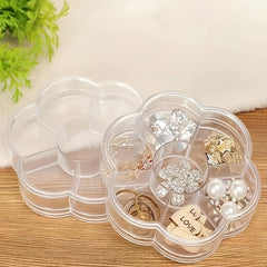Flower Shape Makeup Finishing Case Clear Jewelry Organizer Tray