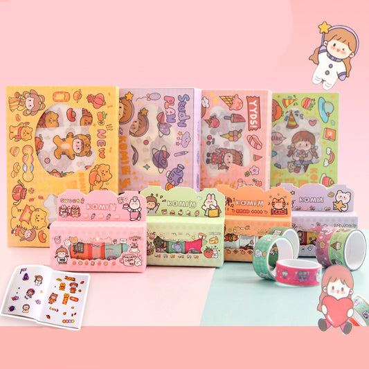 Cartoon Waterproof Journal Tape Sticker Set for DIY Decoration