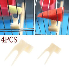 4pcs Plastic Fruit Forks for Parrots Convenient Food Holder for Bird Cages