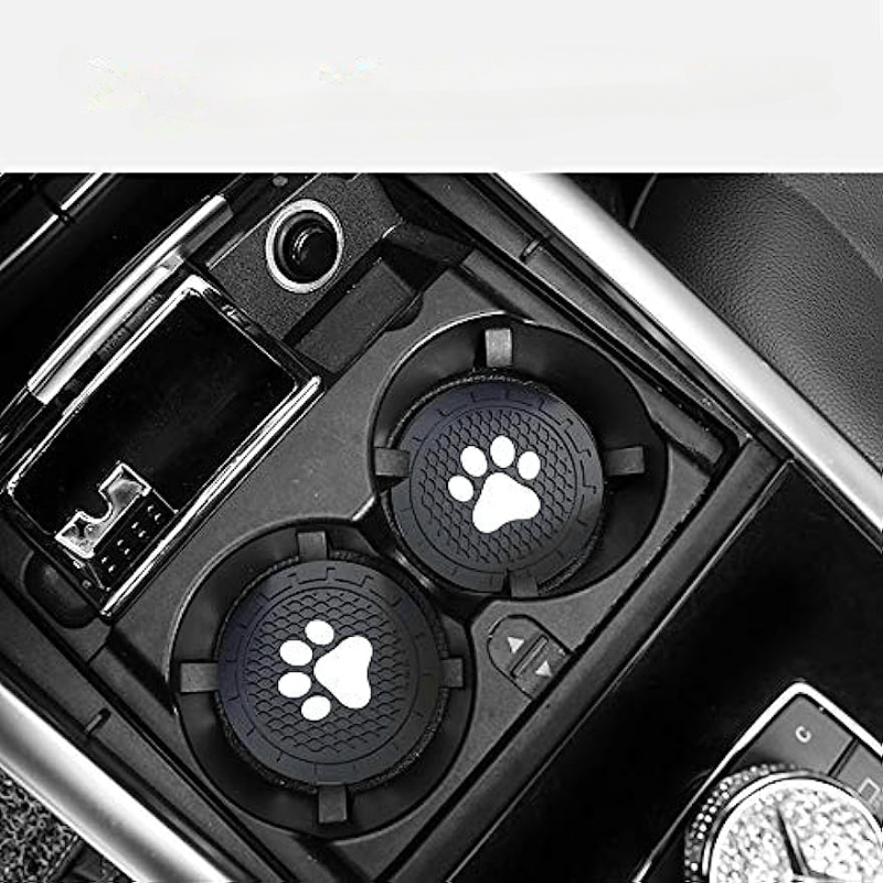 Car Cup Holder Coasters Dog Paw Anti Slip Silicone Coaster