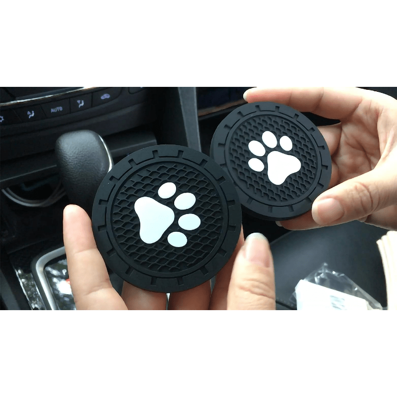 Car Cup Holder Coasters Dog Paw Anti Slip Silicone Coaster