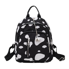 1pc Spotted Backpack With Earphone Hole Double Shoulder Bag