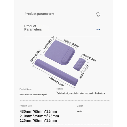 Keyboard Palm Rest Mouse Pad Combo Set