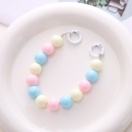 Colorful Beaded Mobile Phone Chain Key Chain For Girls