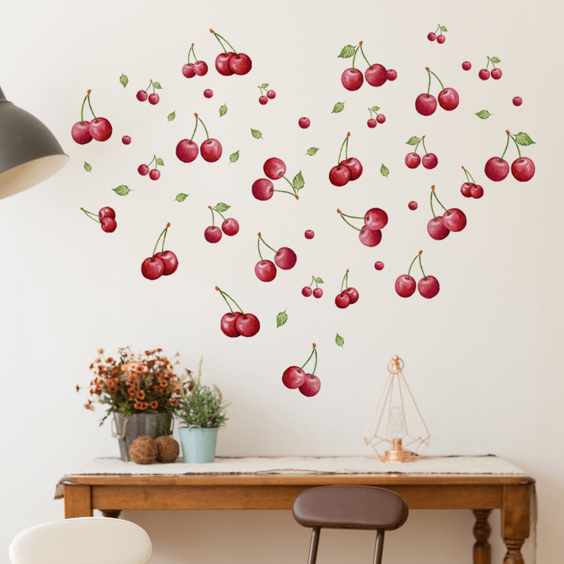 Cherry Wall Sticker Drawer Wardrobe Decor PVC Self-adhesive Decal