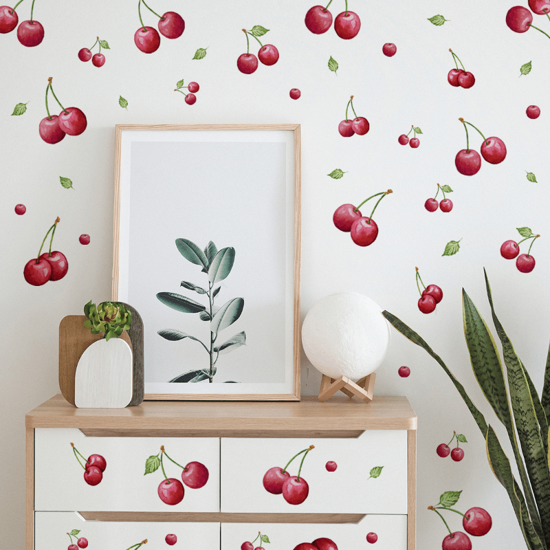 Cherry Wall Sticker Drawer Wardrobe Decor PVC Self-adhesive Decal